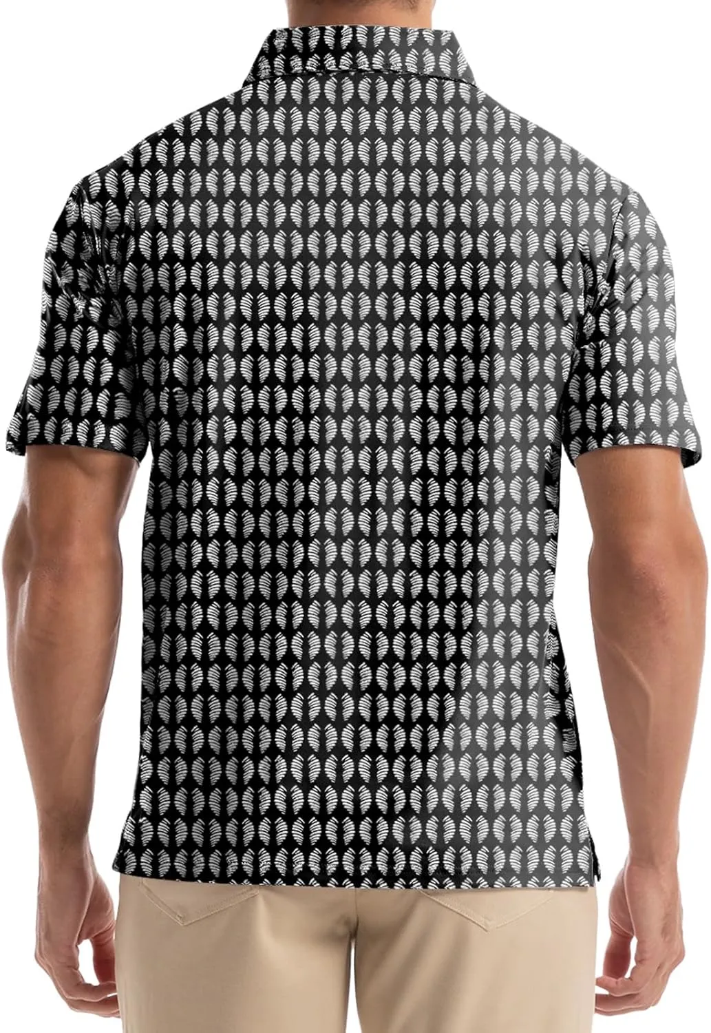 Mens Golf Shirt Short Sleeve Dry Fit Print Moisture Wicking Performance Collared Funny Golf Polo Shirts for Men