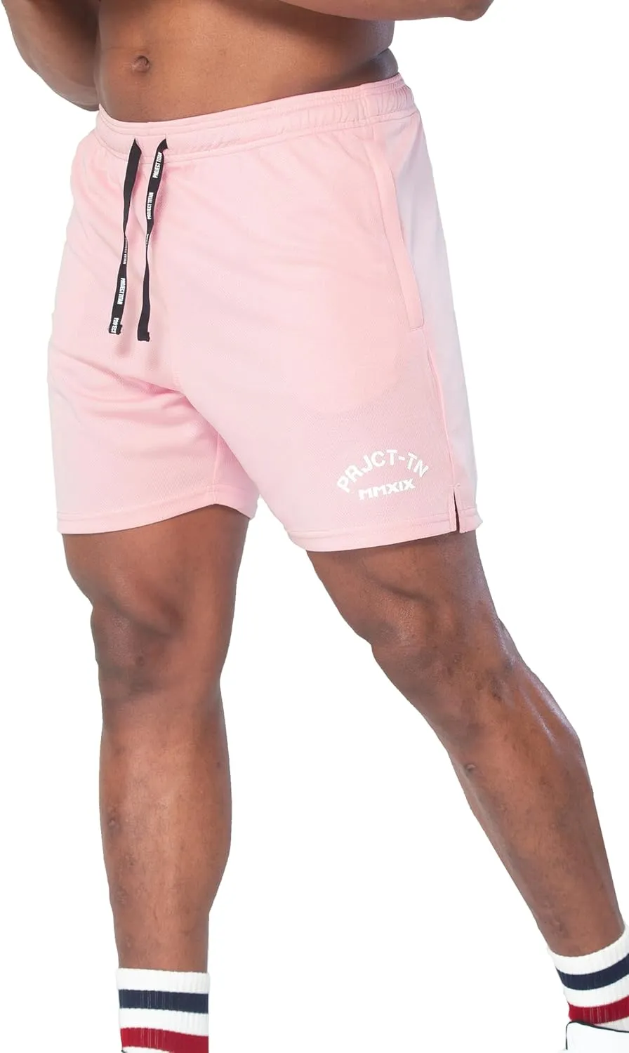 Men's MMXIX Mesh Gym Shorts with Zipper Pockets 6"