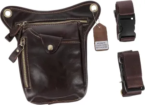Men's Outdoor Sports Phone Bag Vintage Style Fanny Pack Pu Leather Phone Bag