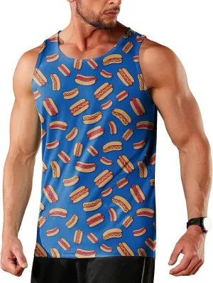 Men's Quick Dry Workout Graphic Tank Top Gym Muscle Tee Fitness Bodybuilding Sleeveless T Shirt