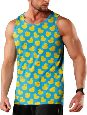 Men's Quick Dry Workout Graphic Tank Top Gym Muscle Tee Fitness Bodybuilding Sleeveless T Shirt