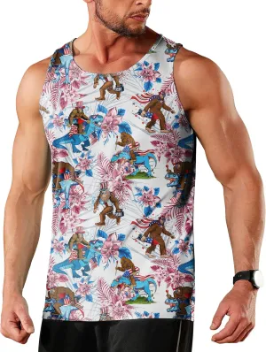 Men's Quick Dry Workout Graphic Tank Top Gym Muscle Tee Fitness Bodybuilding Sleeveless T Shirt