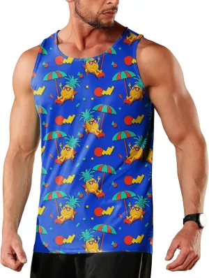 Men's Quick Dry Workout Graphic Tank Top Gym Muscle Tee Fitness Bodybuilding Sleeveless T Shirt