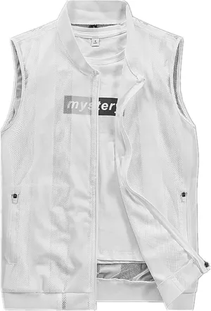Men's Summer Vest Casual Lightweight Breathable Mesh Cycling Travel Zip Vest