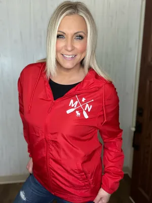 Minnesota Paddle Windbreaker in Red