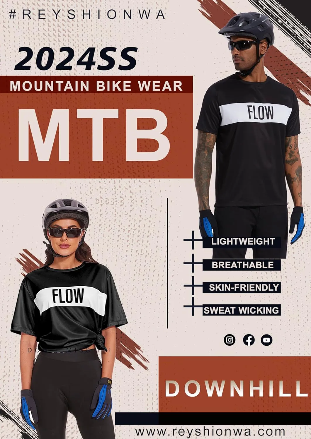 Mountain Bike Jersey Cycling MTB Bicycle Shirt for Men BMX Racing Tops Lightweight Quick Dry Short-Sleeve