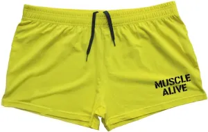 Muscle Alive Mens Bodybuilding Shorts 3" Inseam Cotton