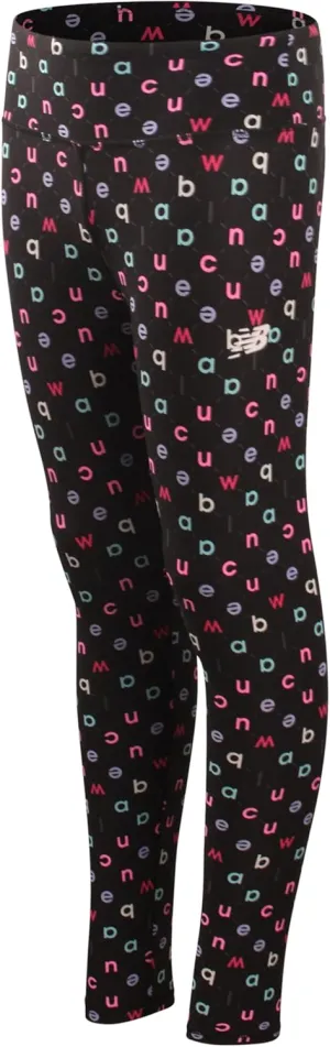 New Balance Girls' Active Leggings - Full Length Performance Yoga Pants - Athletic Workout and Dance Tights (7-16)