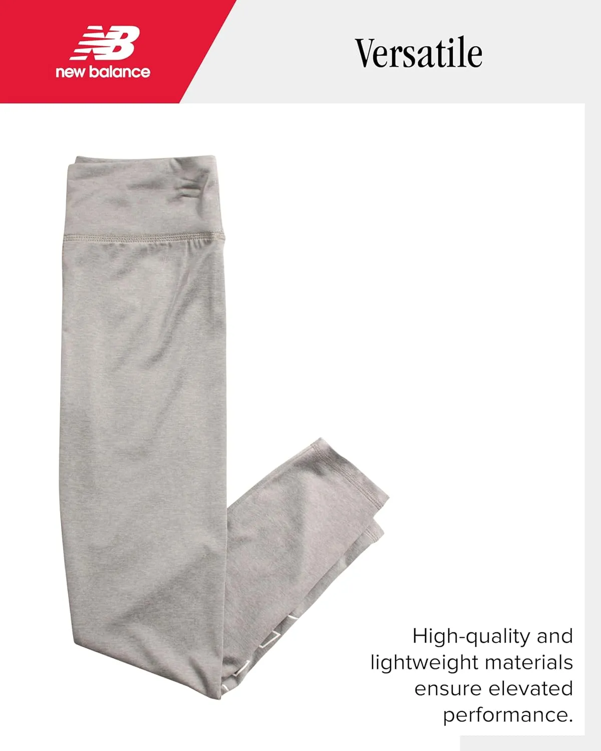 New Balance Girls' Active Leggings - Full Length Performance Yoga Pants - Athletic Workout and Dance Tights (7-16)