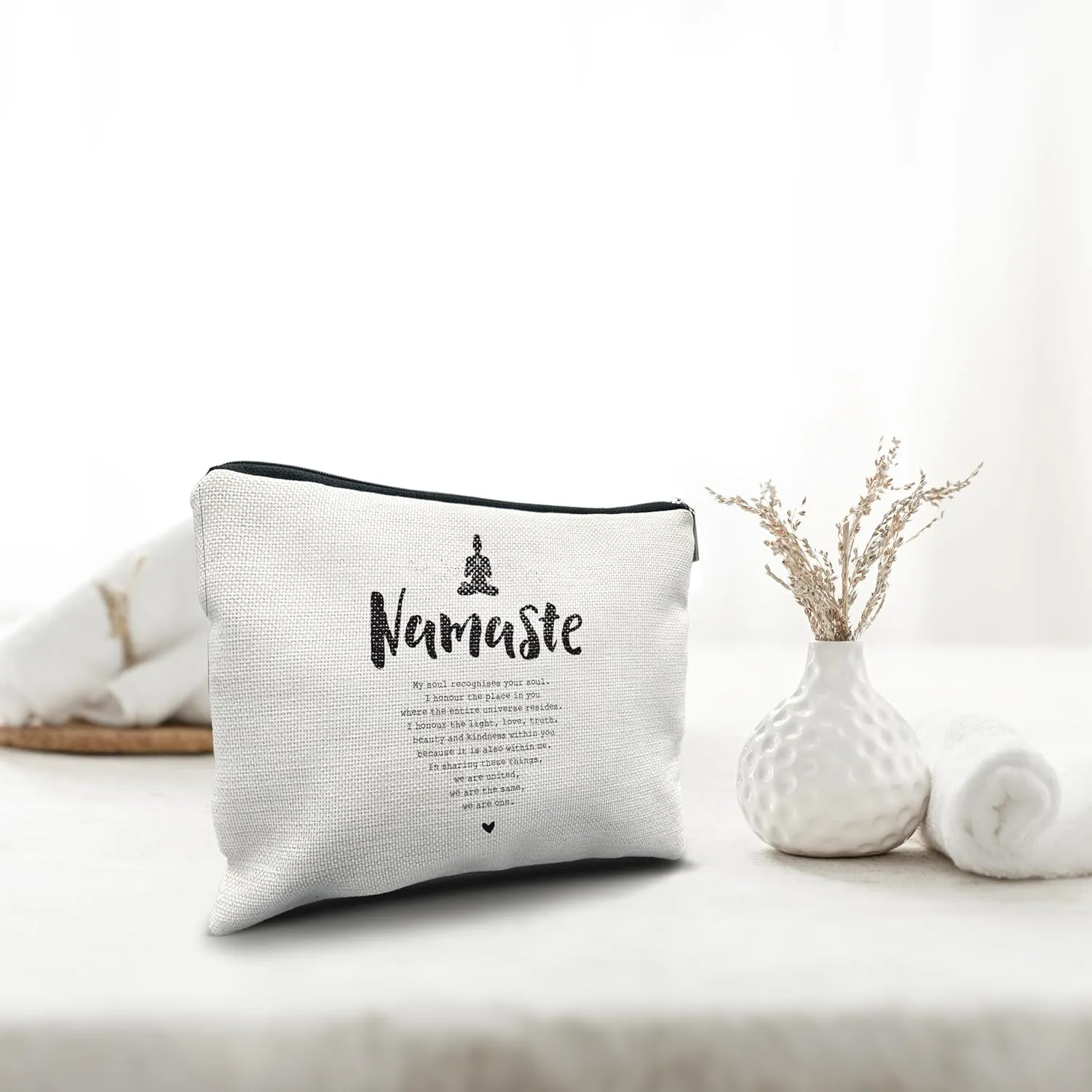 Nogrit Yoga Gifts: Namaste Mindfulness Zen Makeup Bag for Women, Yoga Lovers