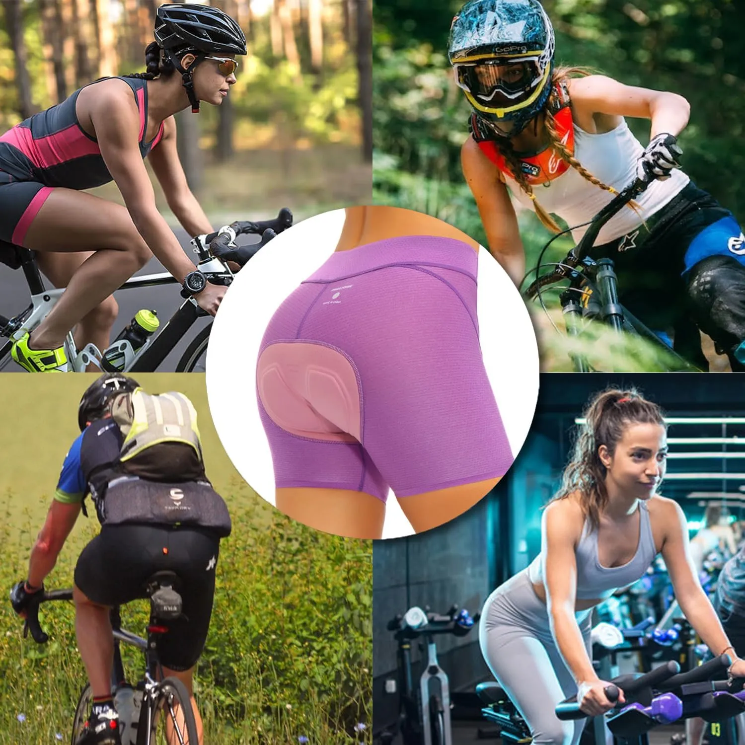 Padded Bike Shorts Women Cycling Underwear Bicycle Biking Biker Short with 4D Padding Super Lightweight Breathable
