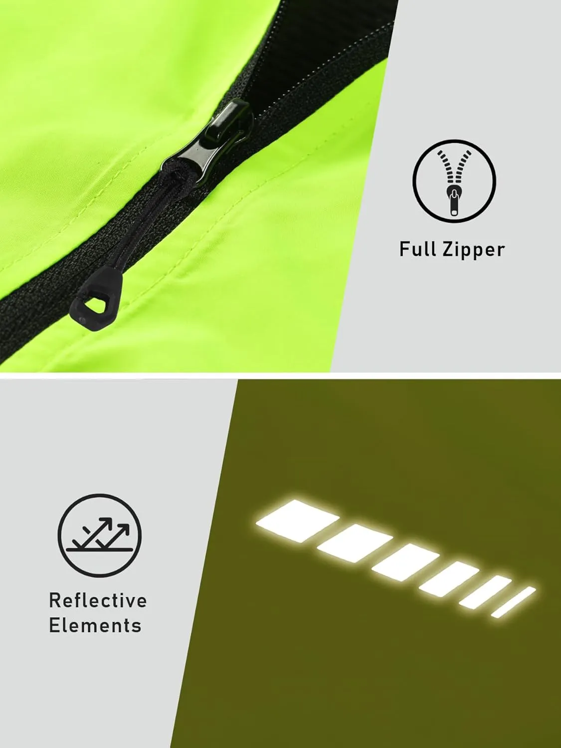 qualidyne Men's Cycling Vest Full Zip Windproof Bike Tank Top Reflective Sleeveless Cycling Jacket