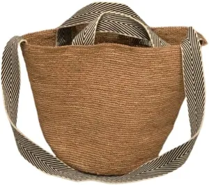 Raffia Straw Woven Handbag Shoulder Crossbody Bucket Bag Beach Vacation Hobo Versatile Crochet Large Capacity Chic Summer