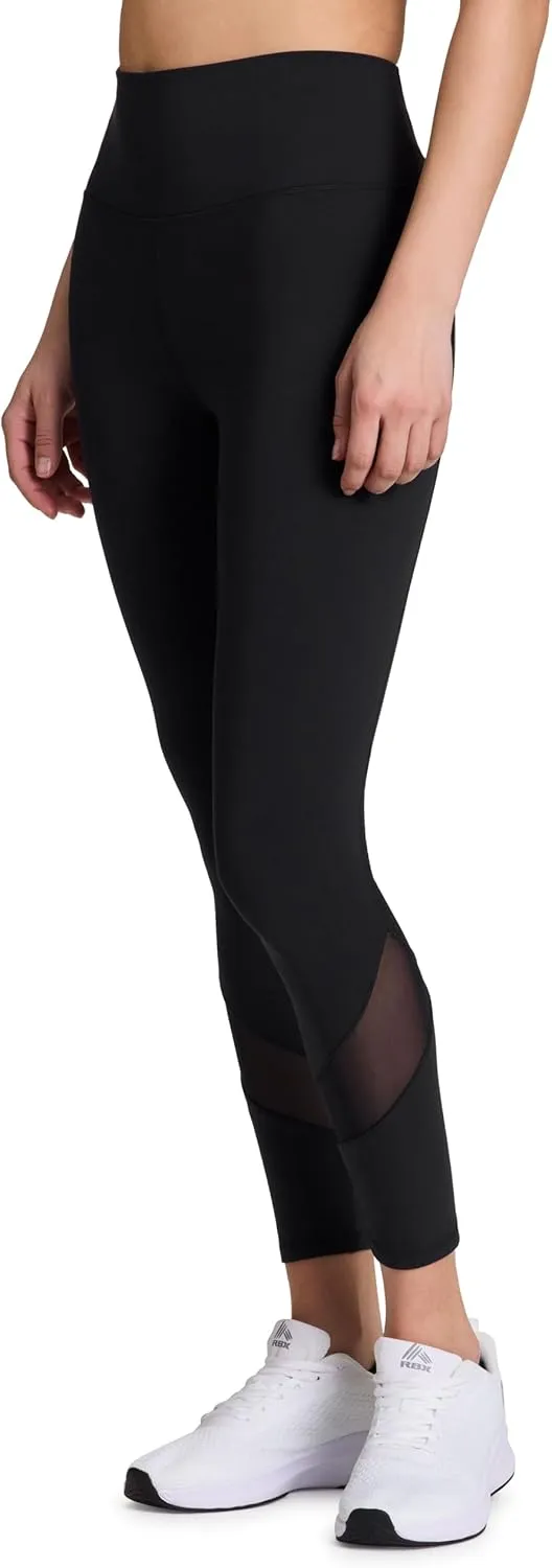 RBX Activewear Women's Yoga Leggings with Pockets, 7/8 Legging with Mesh Ankle Length Workout Pants Squat Proof Tights