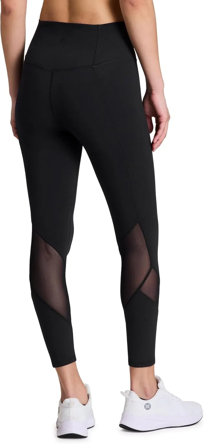 RBX Activewear Women's Yoga Leggings with Pockets, 7/8 Legging with Mesh Ankle Length Workout Pants Squat Proof Tights