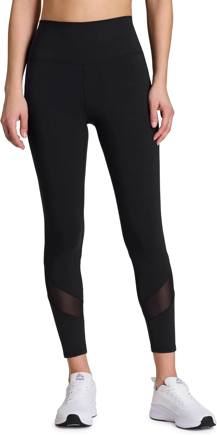 RBX Activewear Women's Yoga Leggings with Pockets, 7/8 Legging with Mesh Ankle Length Workout Pants Squat Proof Tights