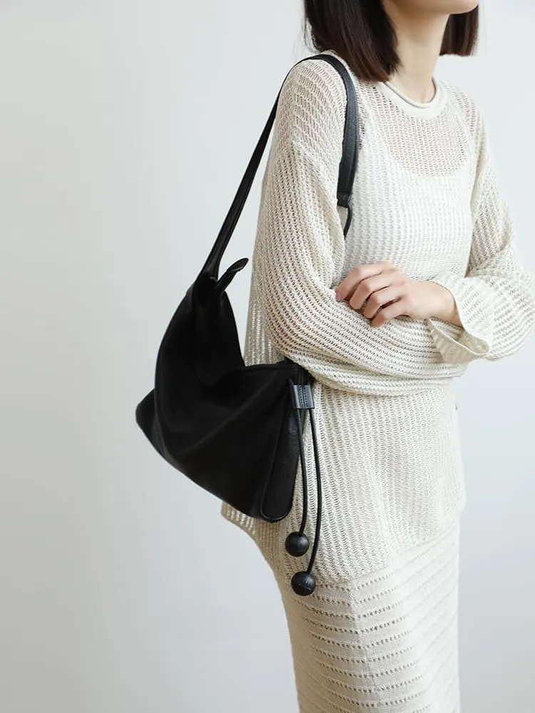 Retro Genuine Leather Shoulder Crossbody Underarm Bag Dumpling Bag Totes Hobo Handbag Versatile Stylish Lelgant Luxury