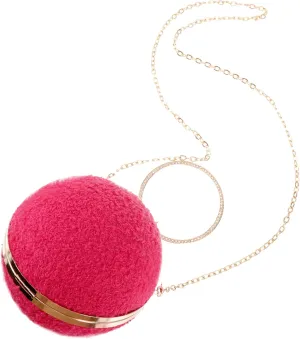 Round Evening Clutch Purse for Women Handbag for Girl Formal Clutch Bag with Chain