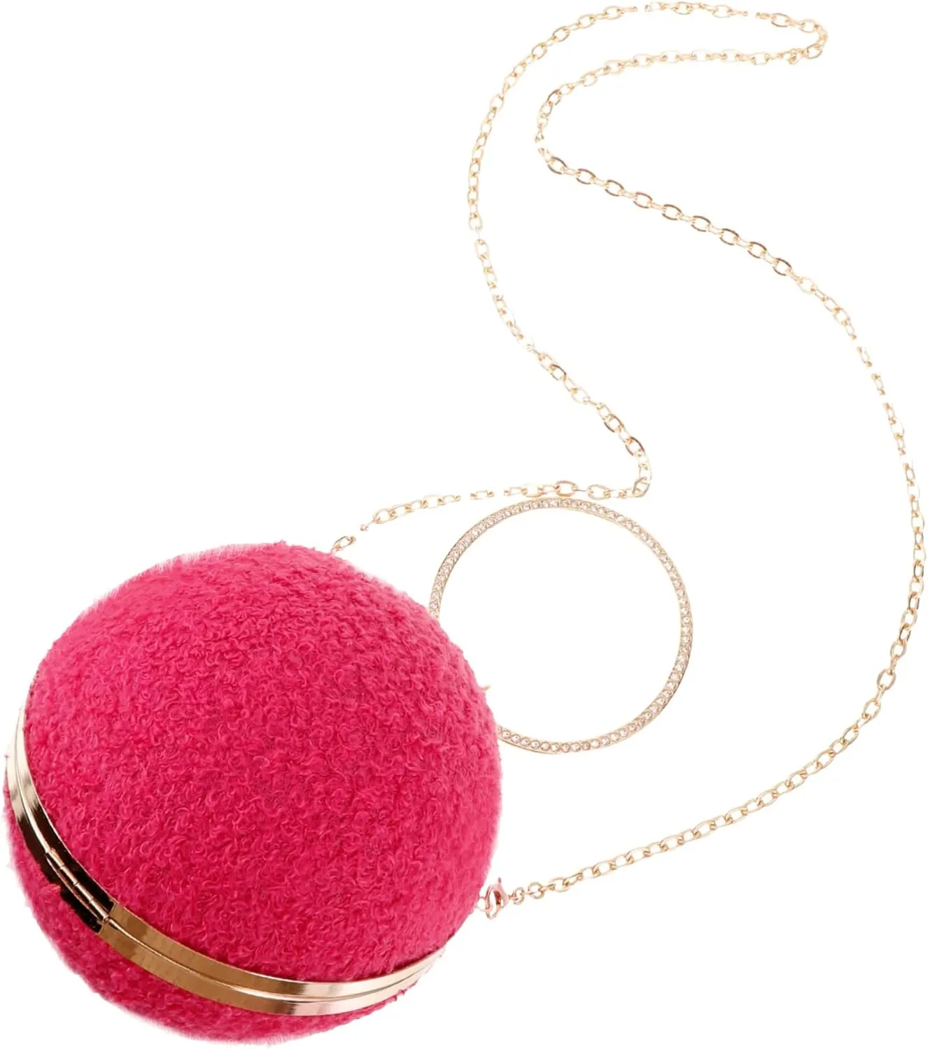 Round Evening Clutch Purse for Women Handbag for Girl Formal Clutch Bag with Chain