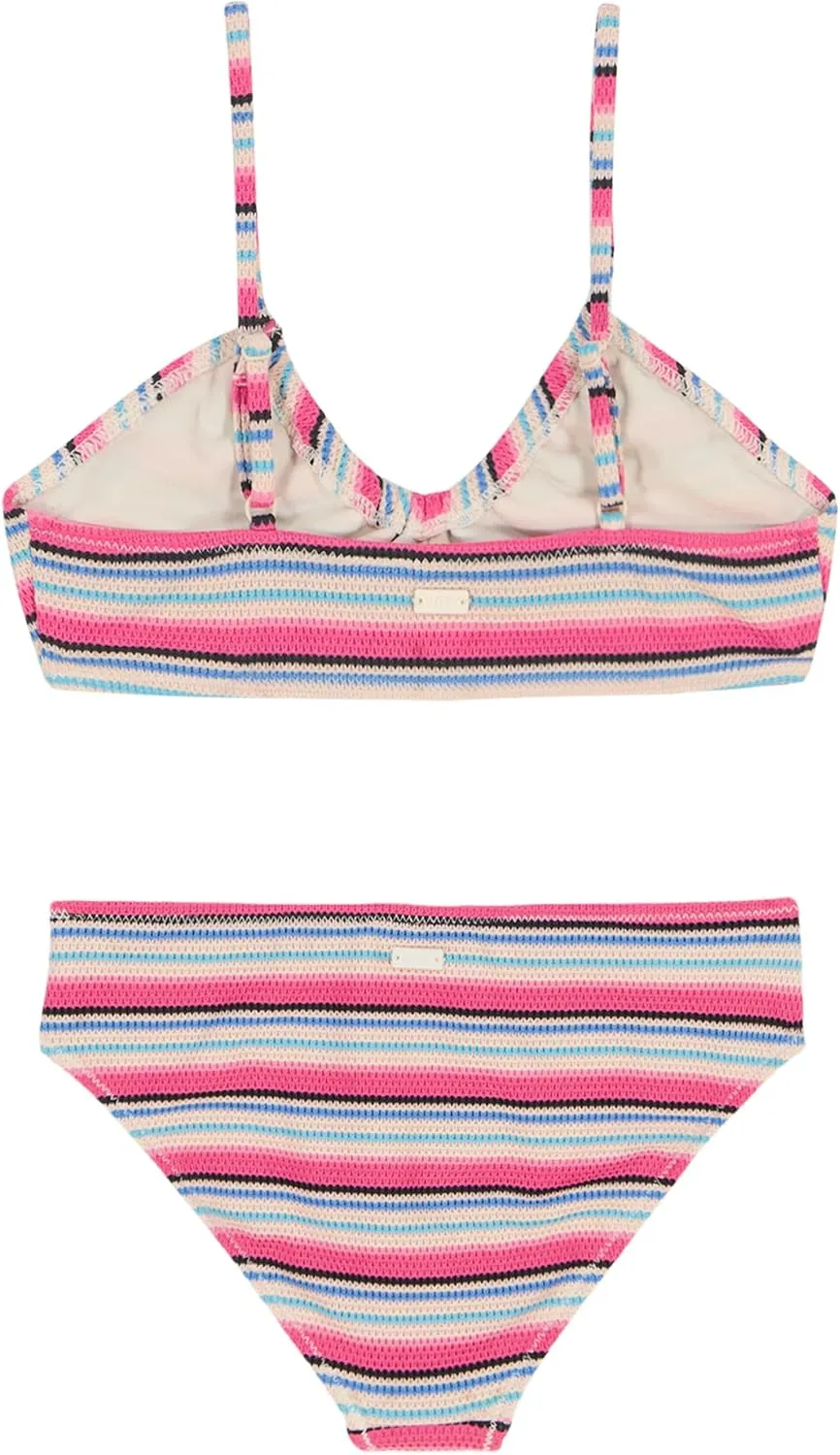 Roxy Girls' Two-Piece Bikini Swimsuit Set, UPF 50  Sun Protection, Quick-Dry Bathing Suit