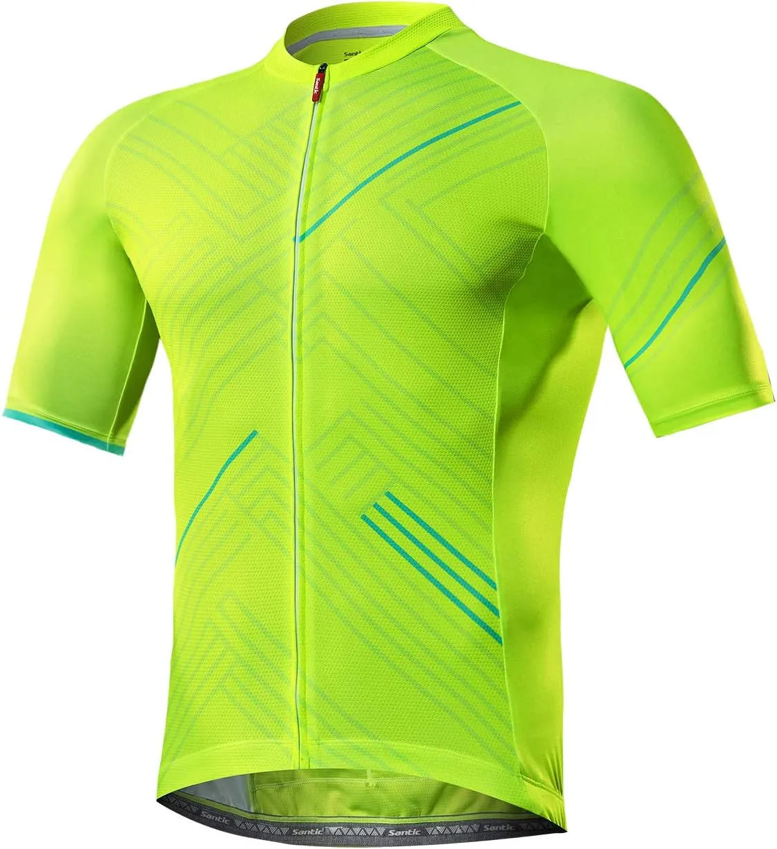 Santic Cycling Jersey Men's Short Sleeve Tops Mountain Biking Shirts Bicycle Jacket with Pockets 