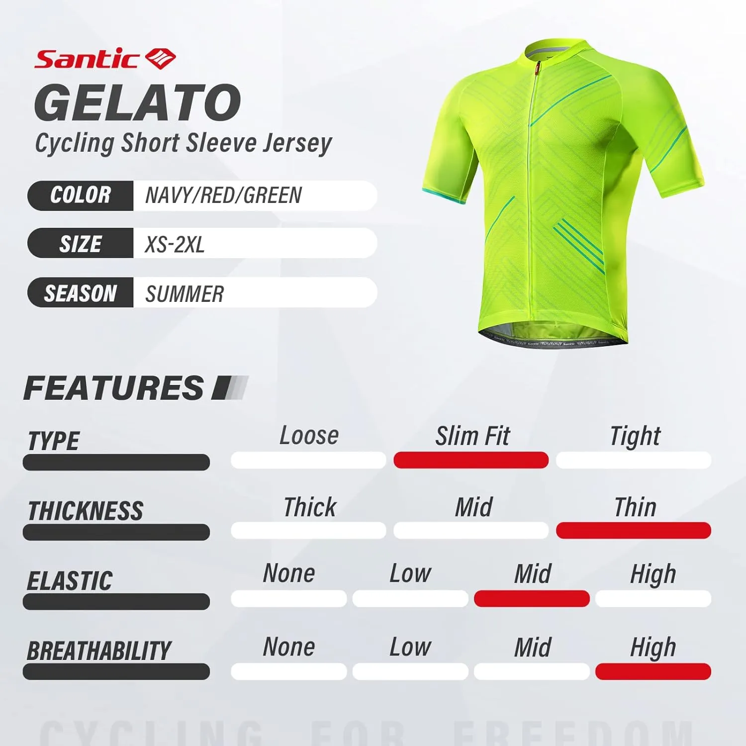 Santic Cycling Jersey Men's Short Sleeve Tops Mountain Biking Shirts Bicycle Jacket with Pockets 