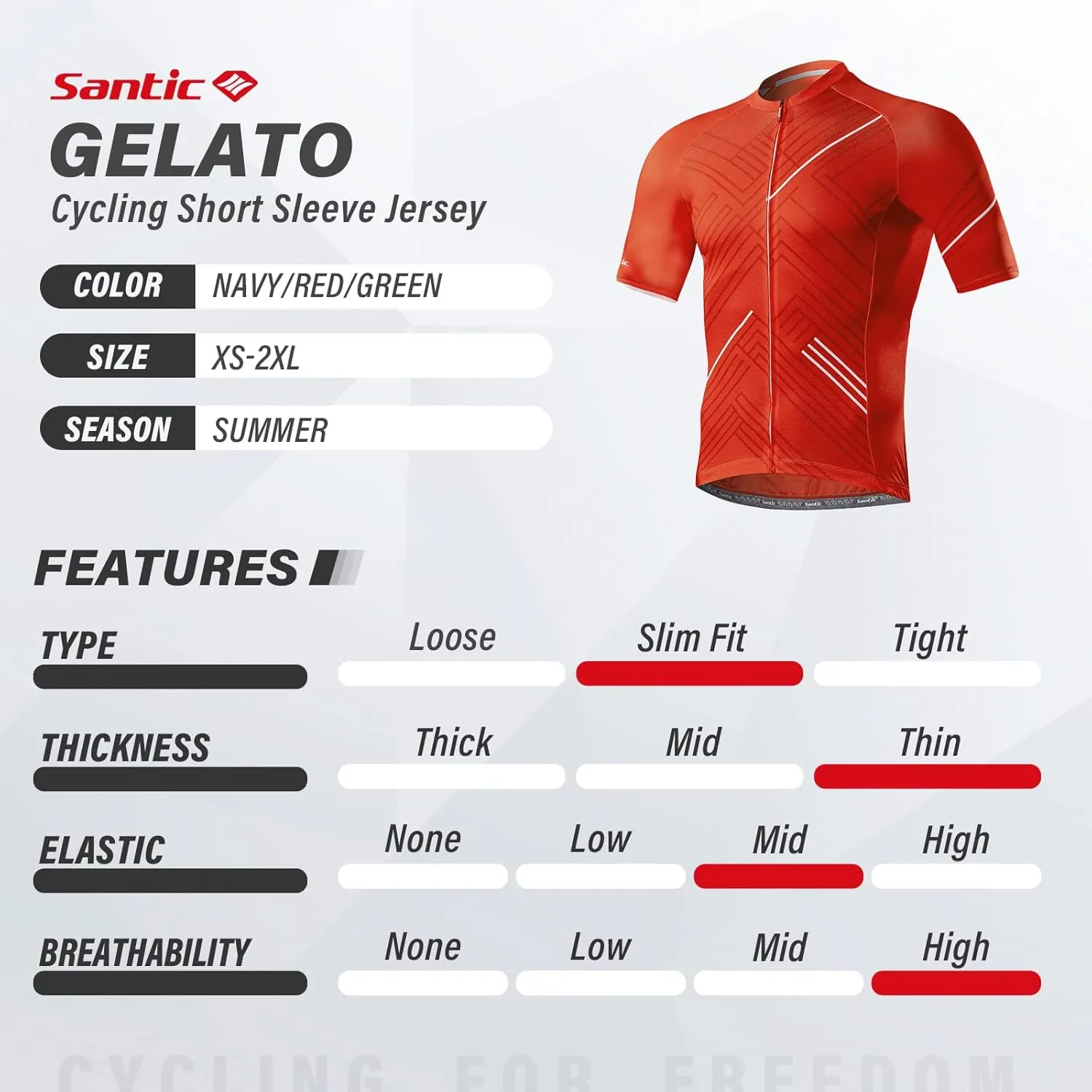 Santic Cycling Jersey Men's Short Sleeve Tops Mountain Biking Shirts Bicycle Jacket with Pockets 