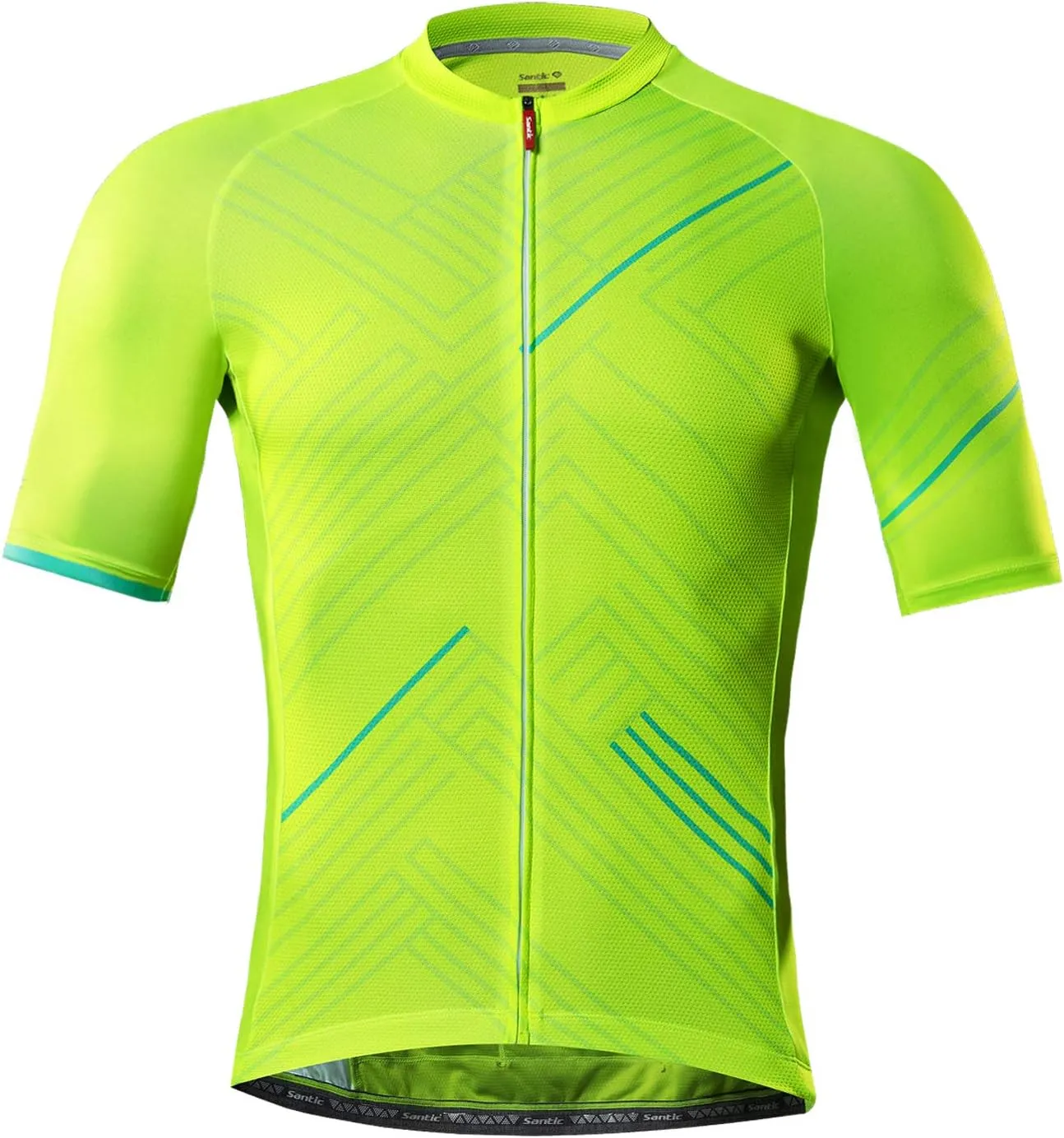 Santic Cycling Jersey Men's Short Sleeve Tops Mountain Biking Shirts Bicycle Jacket with Pockets 