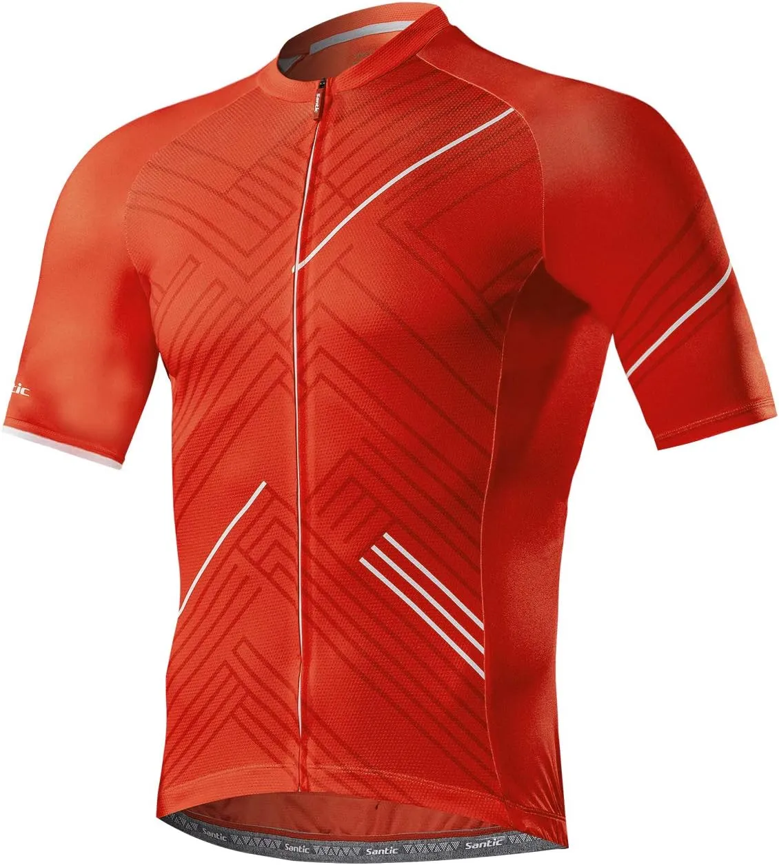 Santic Cycling Jersey Men's Short Sleeve Tops Mountain Biking Shirts Bicycle Jacket with Pockets 