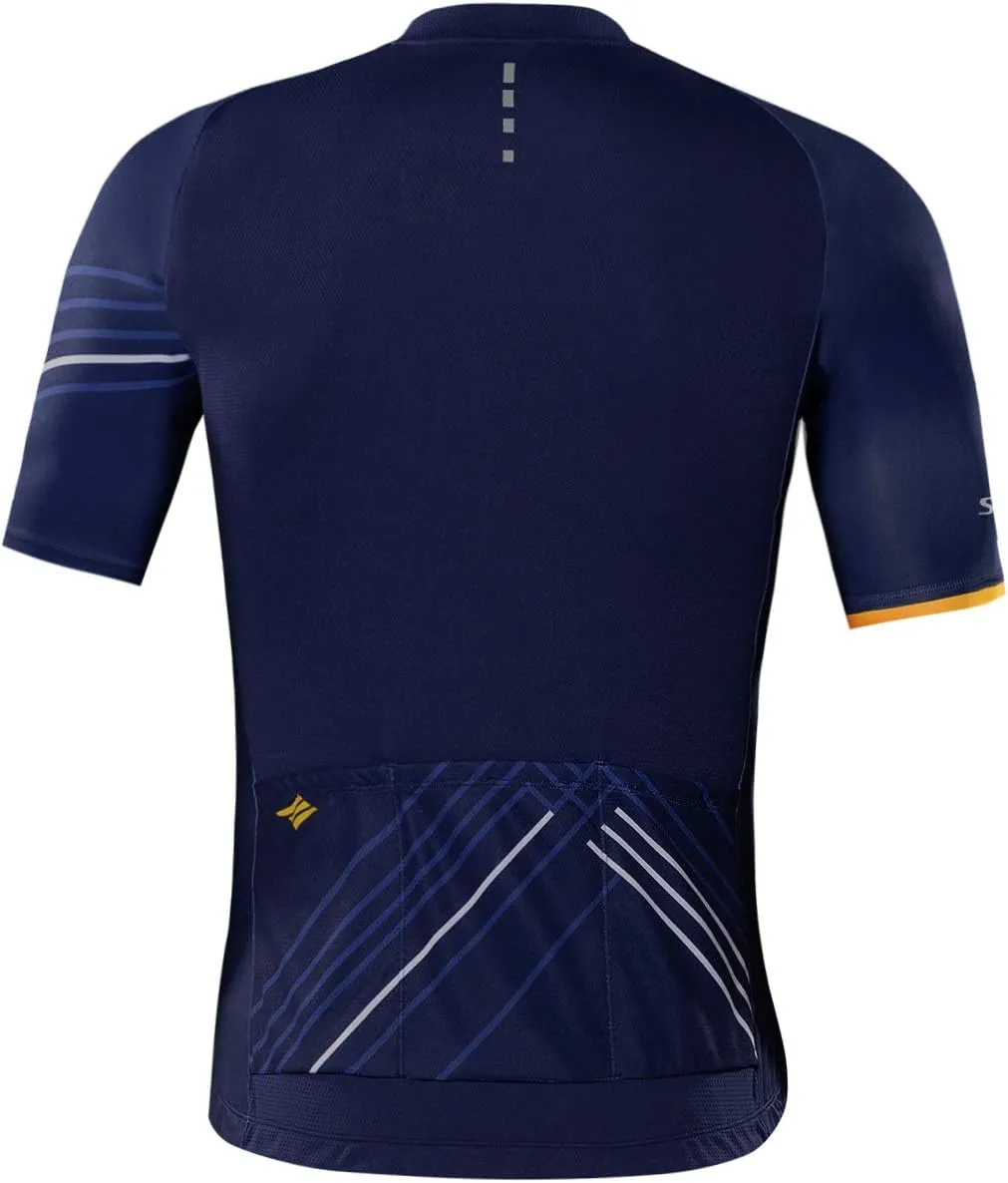 Santic Cycling Jersey Men's Short Sleeve Tops Mountain Biking Shirts Bicycle Jacket with Pockets 