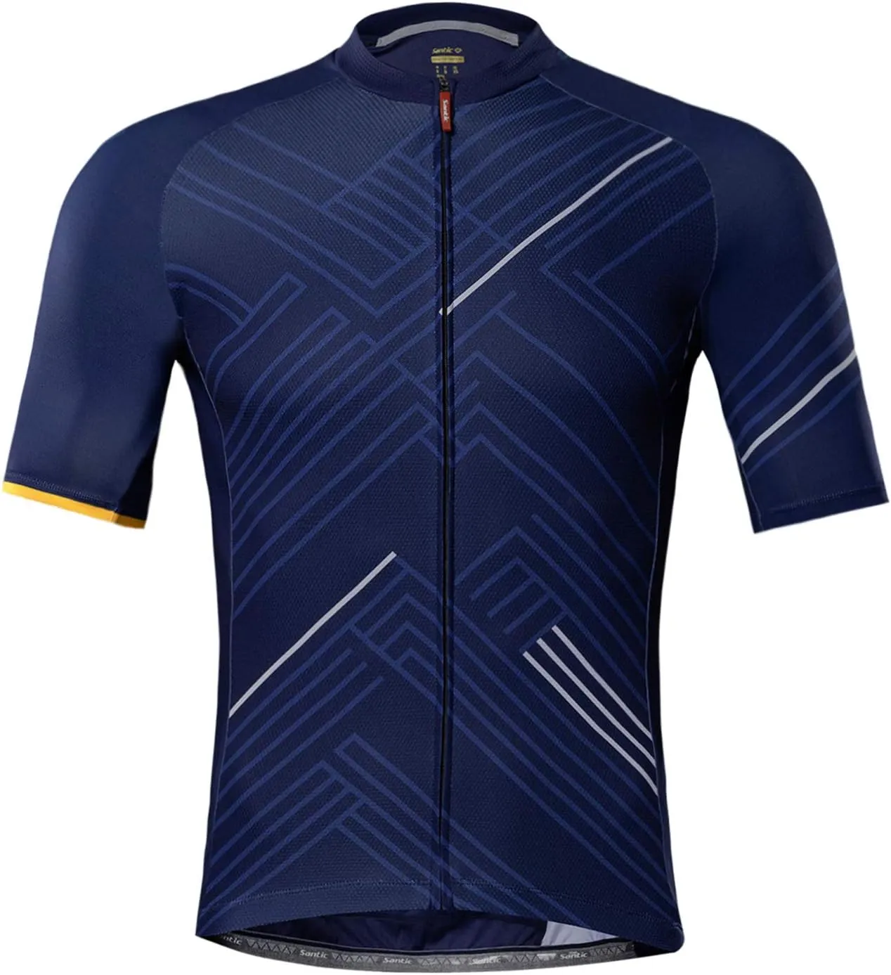 Santic Cycling Jersey Men's Short Sleeve Tops Mountain Biking Shirts Bicycle Jacket with Pockets 