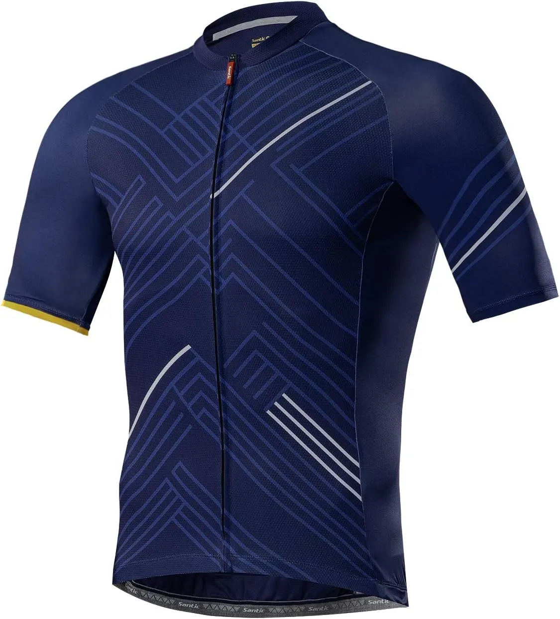Santic Cycling Jersey Men's Short Sleeve Tops Mountain Biking Shirts Bicycle Jacket with Pockets 