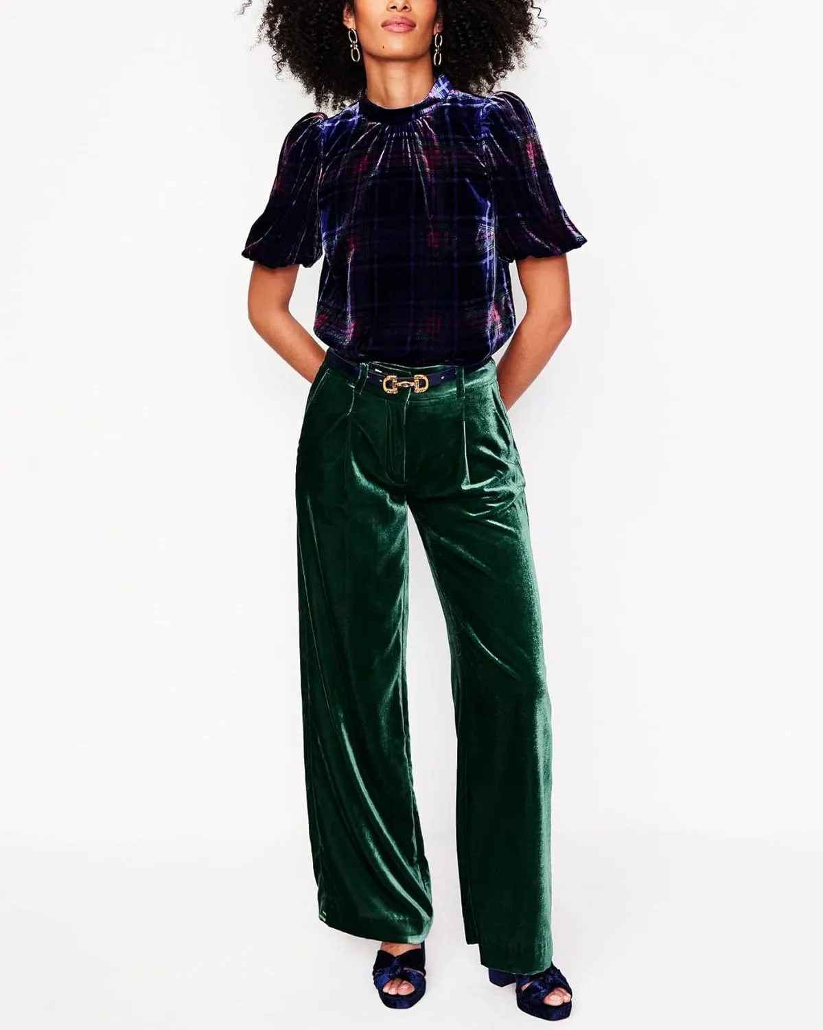 SCOFEEL Women's Velvet Pants High Elastic Waist Wide Leg Lounge Pants Soft Stretchy Baggy Palazzo Trousers