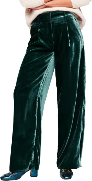 SCOFEEL Women's Velvet Pants High Elastic Waist Wide Leg Lounge Pants Soft Stretchy Baggy Palazzo Trousers