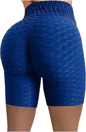 Shorts Fitness Hip Running High Biker Wrinkled Women Yoga Waist Pants Stretch Yoga Pants