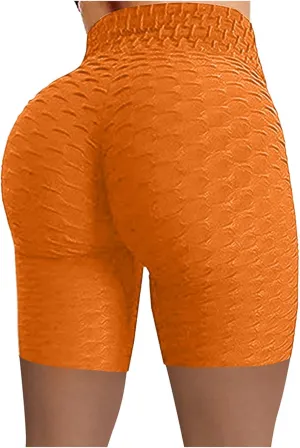 Shorts Fitness Hip Running High Biker Wrinkled Women Yoga Waist Pants Stretch Yoga Pants