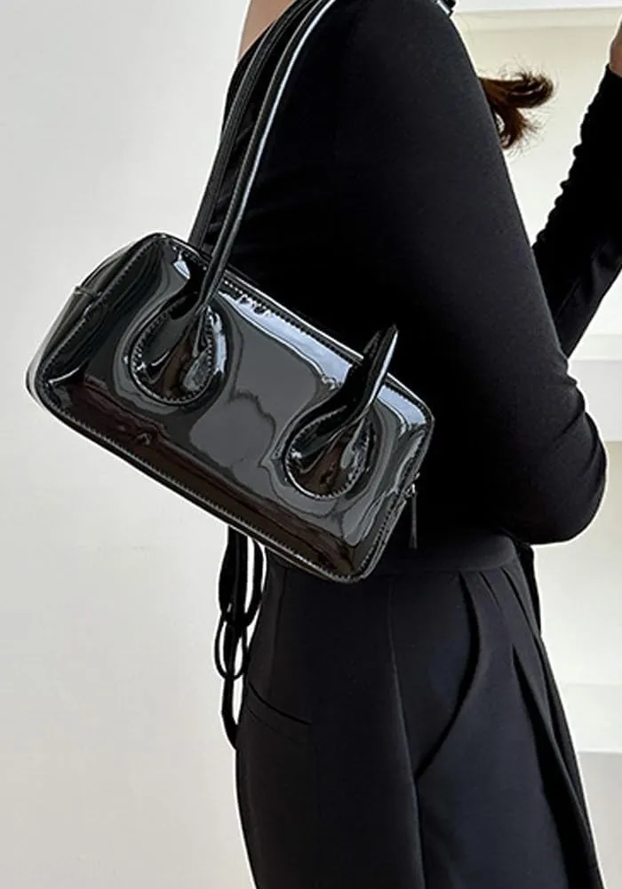Shoulder Bag for Women Glossy Underarm Bag Versatile Satchel Handbag Hobo Purses for Work Travel