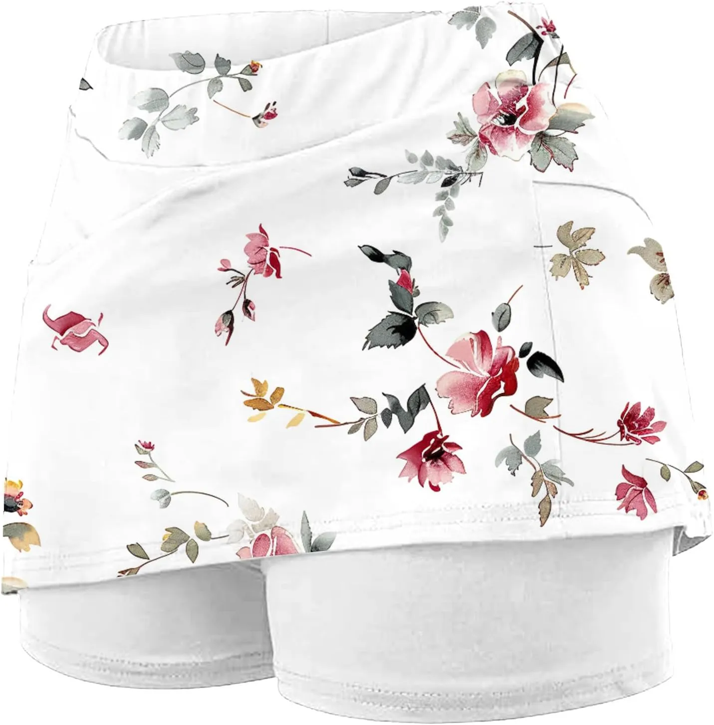 Skorts for Woman Fashion High Waist Floral Print Skirts Inner Shorts Summer Sports Running Skirt 2025 Gym Yoga Outfit