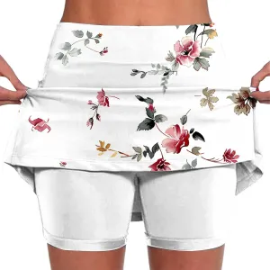 Skorts for Woman Fashion High Waist Floral Print Skirts Inner Shorts Summer Sports Running Skirt 2025 Gym Yoga Outfit