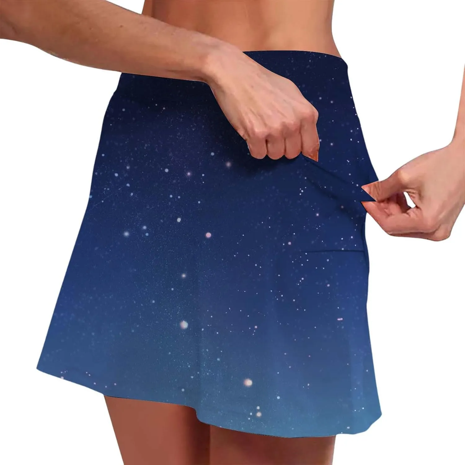 Skorts for Women Dressy Tie Dye High Waisted Tummy Control Tennis Skirt Built in Shorts Running Skirts with Pockets