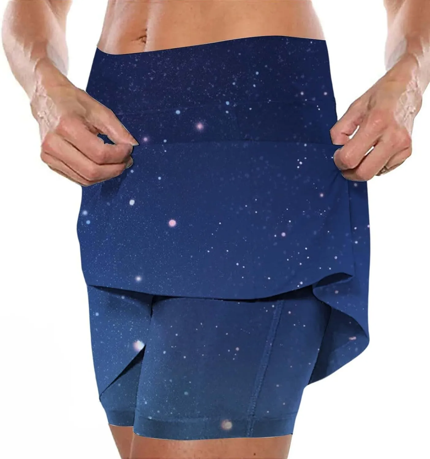 Skorts for Women Dressy Tie Dye High Waisted Tummy Control Tennis Skirt Built in Shorts Running Skirts with Pockets