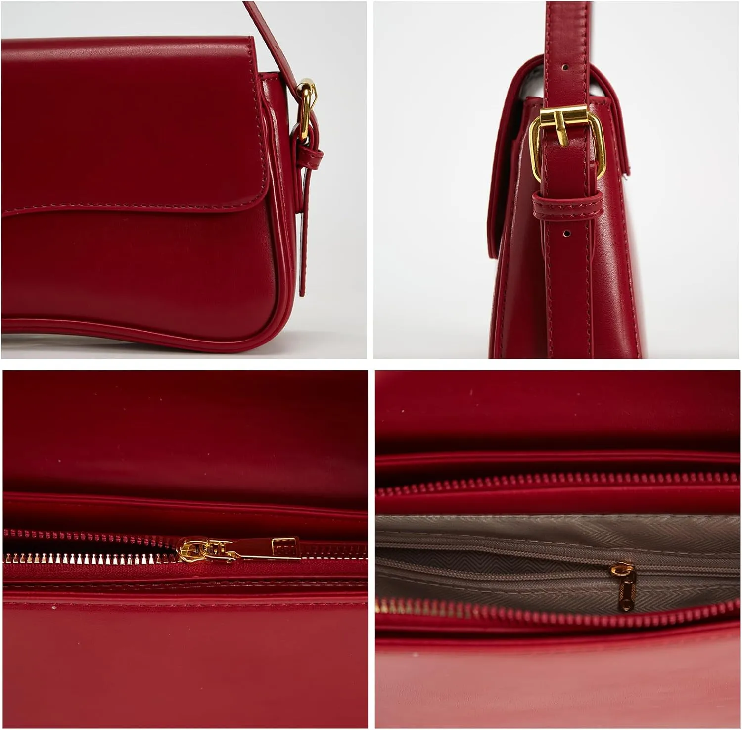 Small Shoulder Bag for women,Crossbody Purses,Leather Tote Handbag Clutch Hobo Purse,with Zipper Closure for Women