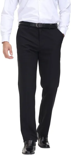 Soojun Men's Classic Fit Hidden Expandable Waist Flat Front Dress Pant