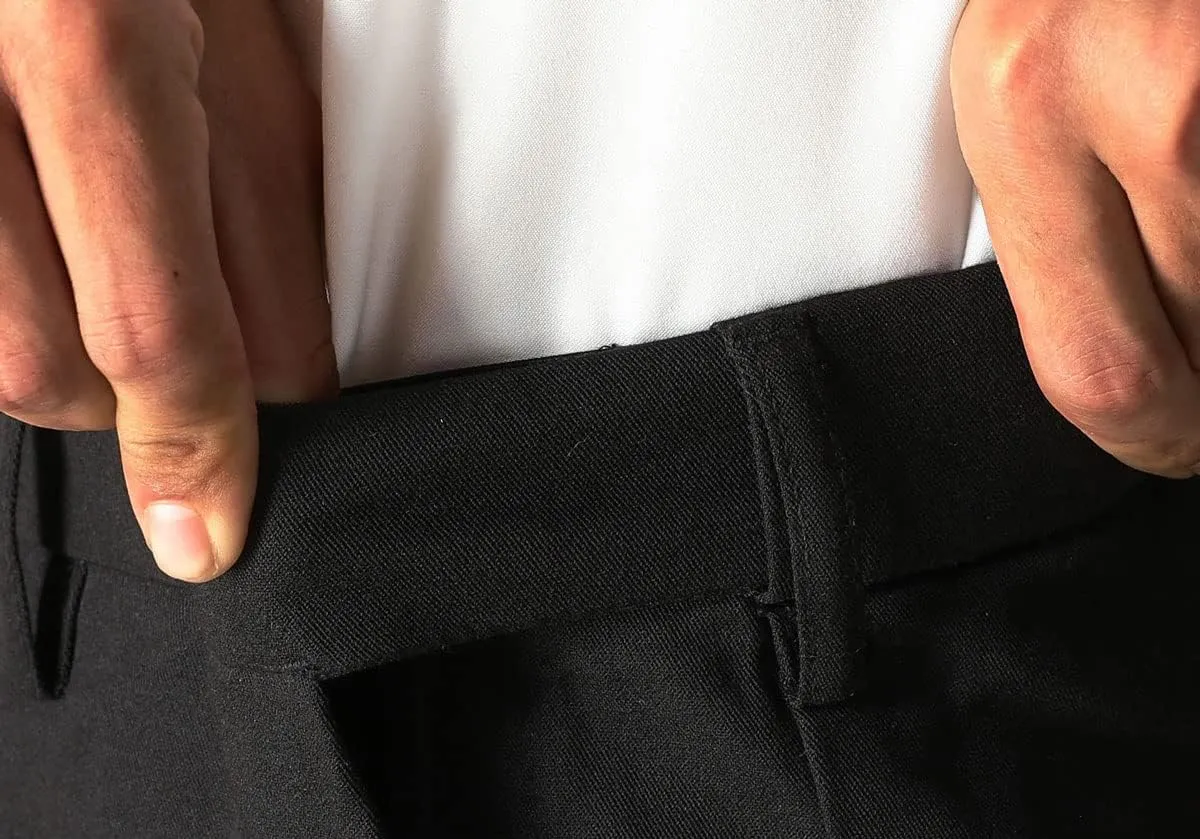 Soojun Men's Classic Fit Hidden Expandable Waist Flat Front Dress Pant