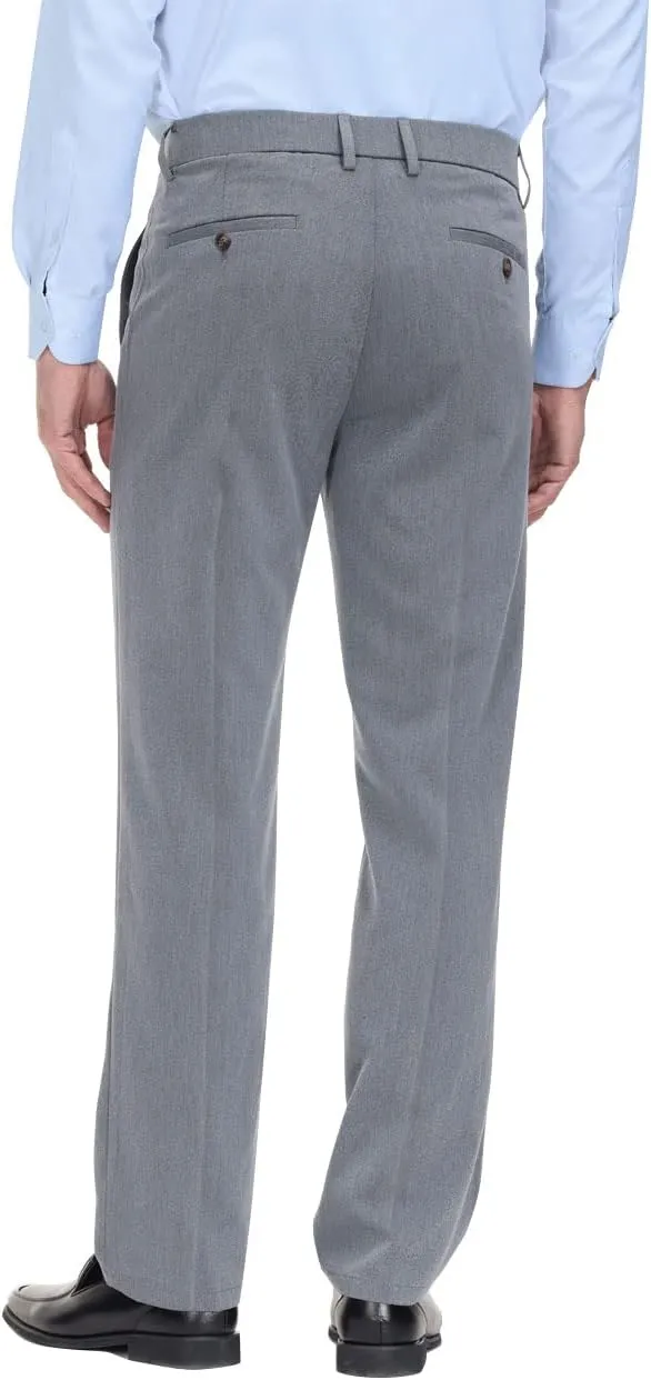 Soojun Men's Classic Fit Hidden Expandable Waist Flat Front Dress Pant