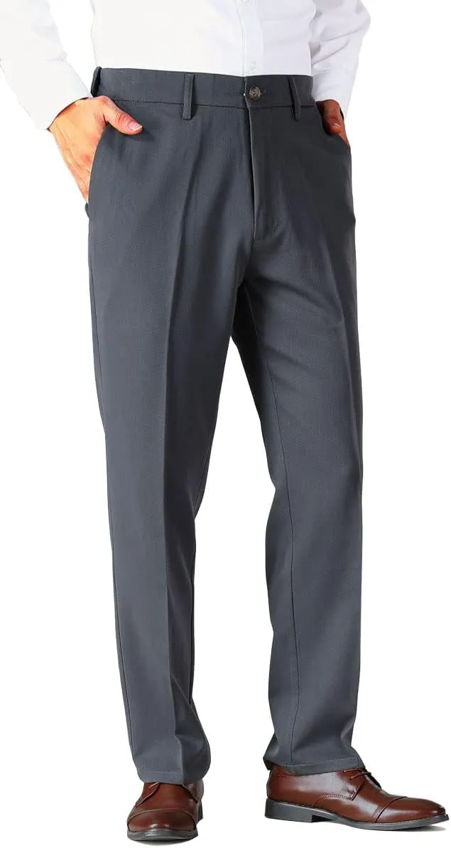 Soojun Men's Classic Fit Hidden Expandable Waist Flat Front Dress Pant