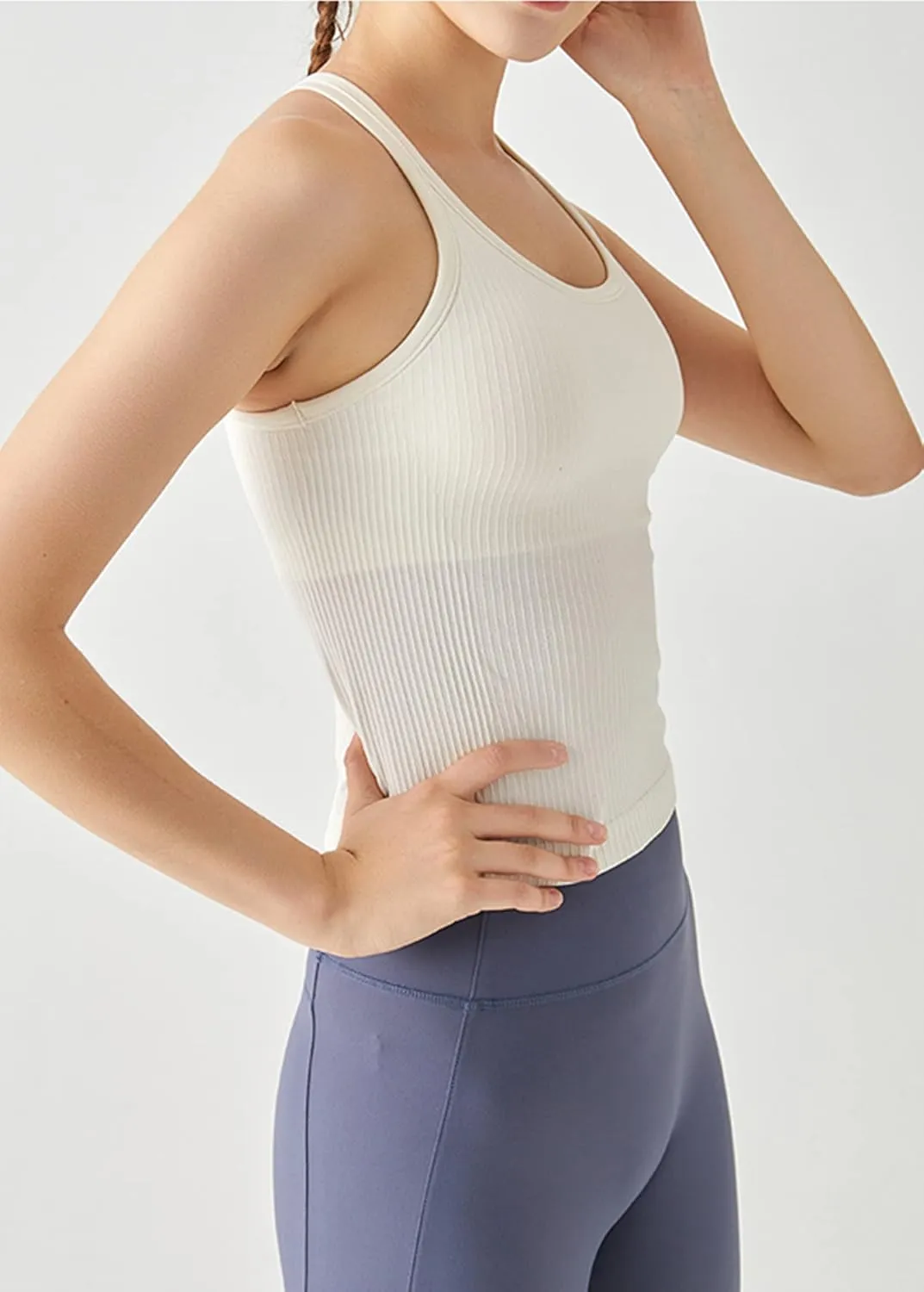 sphinx cat Ribbed Workout Short Racerback Tank Tops for Women with Built in Bra