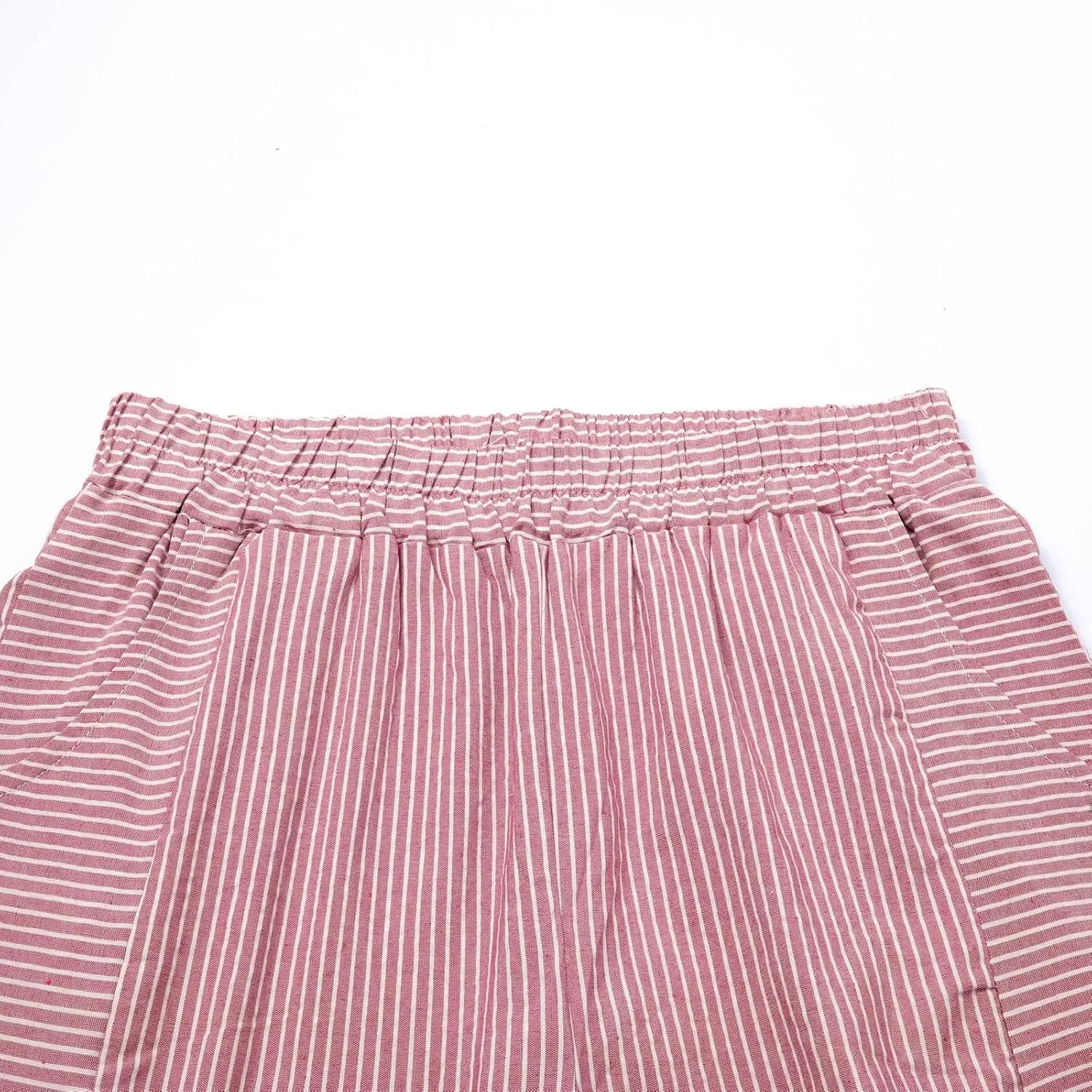 Striped Linen Pants Women Wide Leg Trousers with Pockets Casual Lightweight Pinstripe Pants Trendy Clothes 2025
