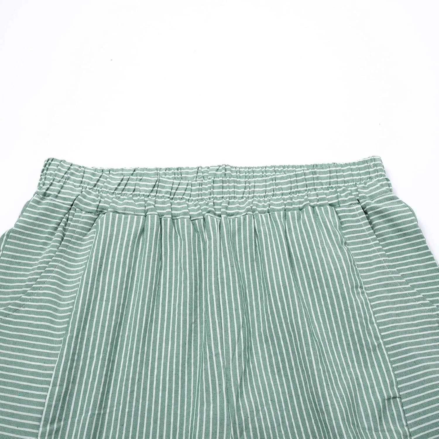 Striped Linen Pants Women Wide Leg Trousers with Pockets Casual Lightweight Pinstripe Pants Trendy Clothes 2025