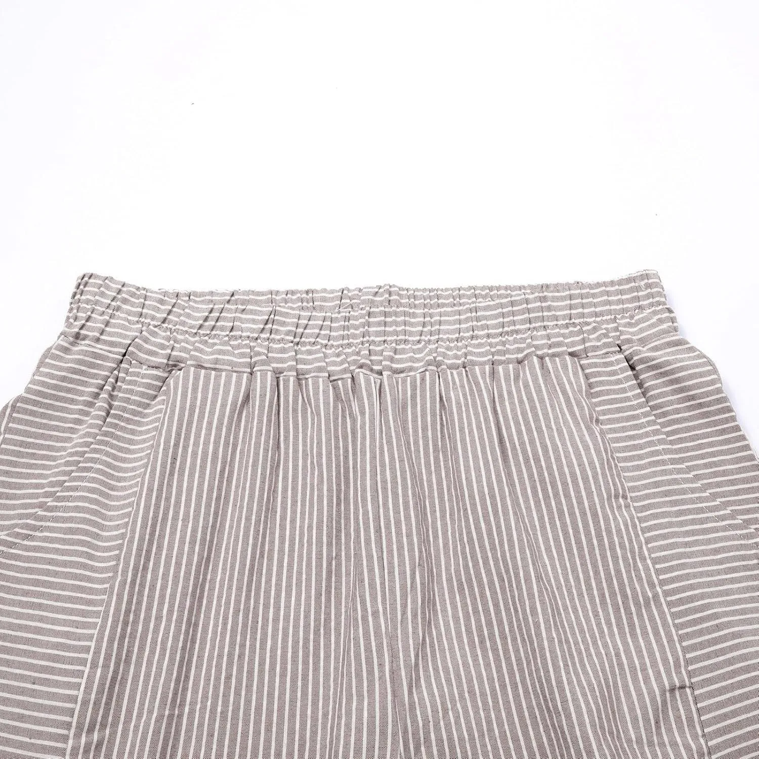 Striped Linen Pants Women Wide Leg Trousers with Pockets Casual Lightweight Pinstripe Pants Trendy Clothes 2025